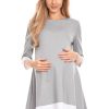 Grey Pregnancy Dress in Maternity Dresses with Spandex, Polyester and Viscose