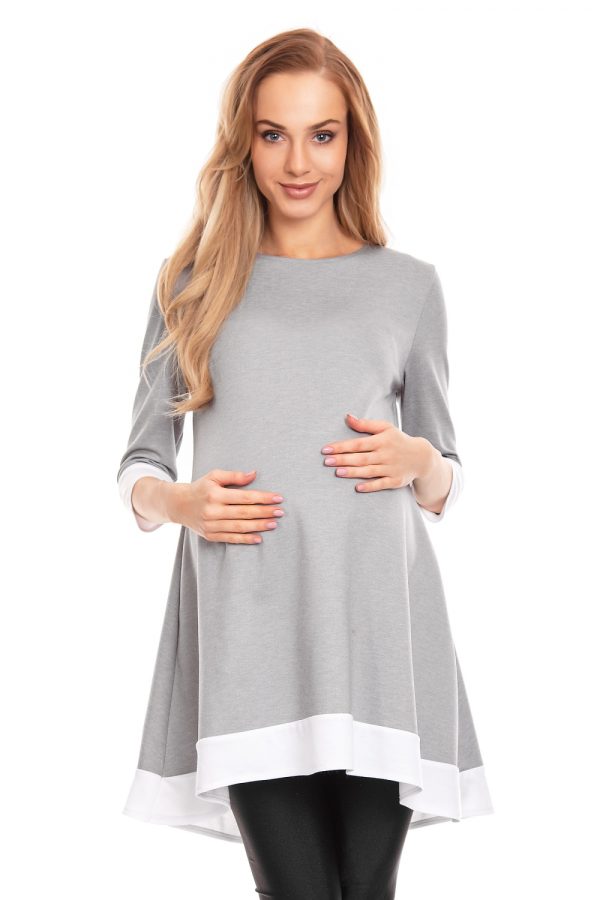Grey Pregnancy Dress in Maternity Dresses with Spandex, Polyester and Viscose