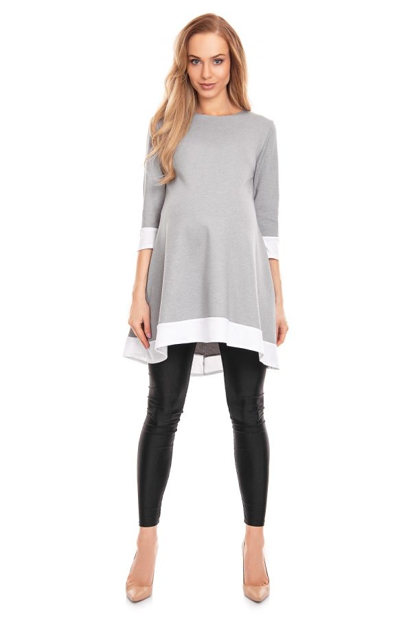 Grey Pregnancy Dress in Maternity Dresses with Spandex, Polyester and Viscose