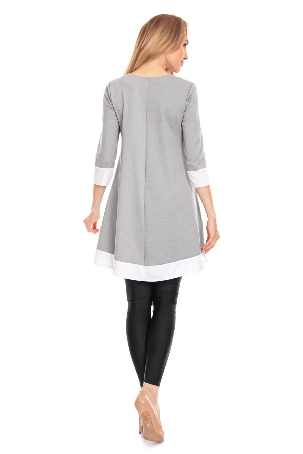 Grey Pregnancy Dress in Maternity Dresses with Spandex, Polyester and Viscose