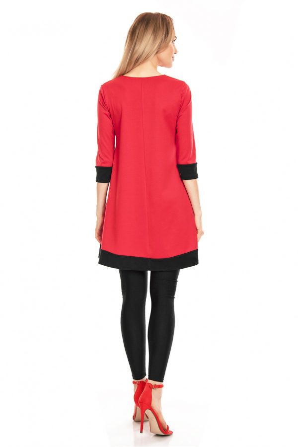 Red Pregnancy Dress in Maternity Dresses with Spandex, Polyester and Viscose