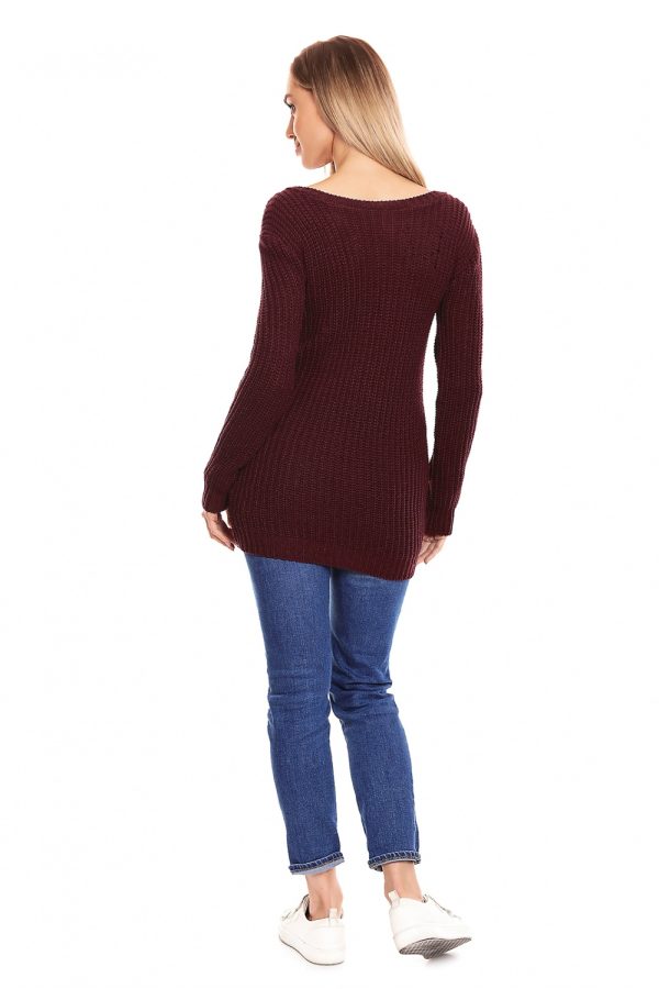 Red Pregnancy Sweater in Sweter Ciążowy with Spandex, Polyester and Viscose