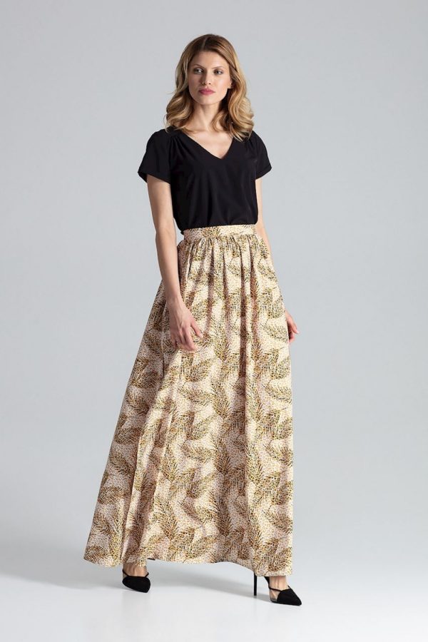 Multicolor Long Skirt in Skirts with Spandex and Polyester