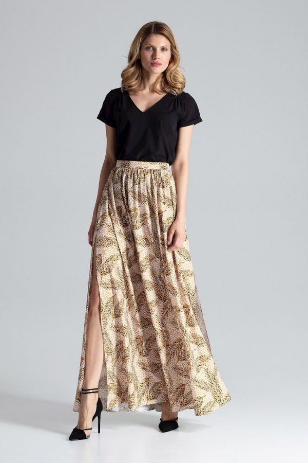 Multicolor Long Skirt in Skirts with Spandex and Polyester