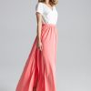 Pink Long Skirt in Skirts with Spandex and Polyester