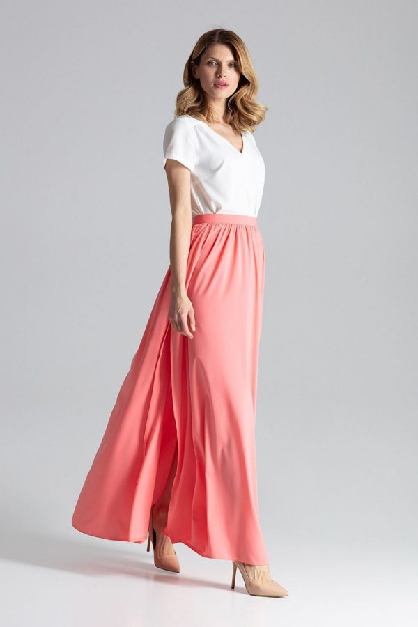 Pink Long Skirt in Skirts with Spandex and Polyester