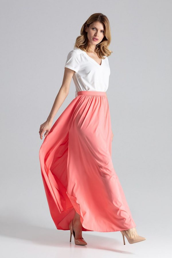 Pink Long Skirt in Skirts with Spandex and Polyester