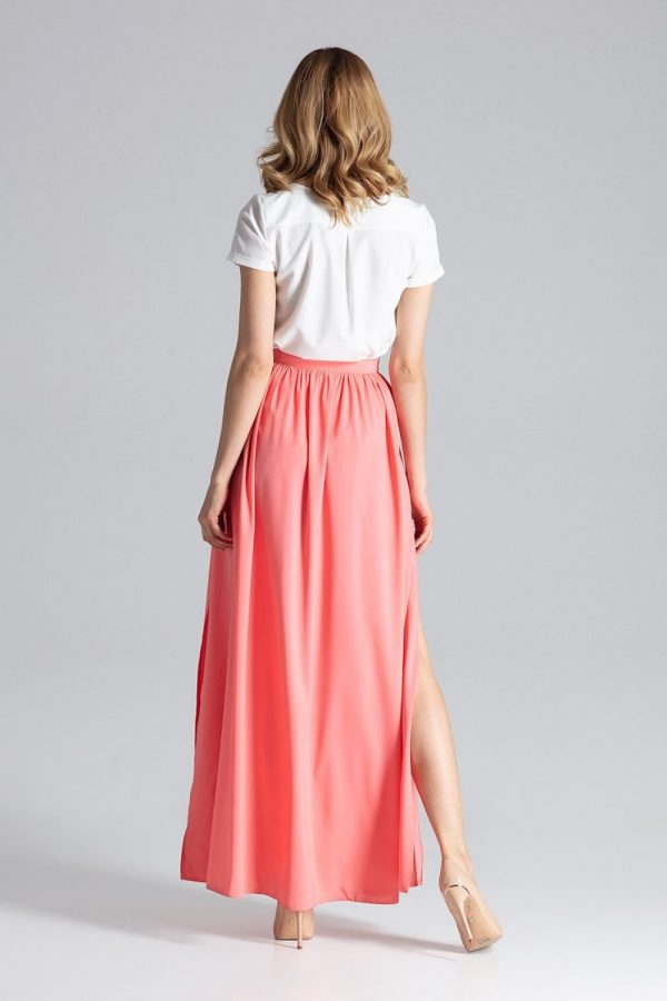 Pink Long Skirt in Skirts with Spandex and Polyester