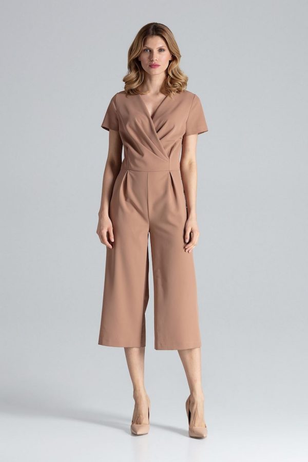 Brown Suit in Playsuits For Women with Polyester and Viscose