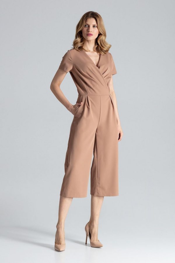 Brown Suit in Playsuits For Women with Polyester and Viscose