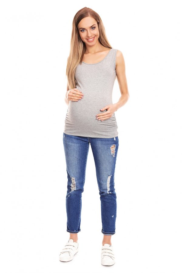 grey Maternity T-shirt model 132607 PeeKaBoo