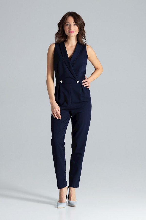 Navy Blue Suit in Playsuits For Women with Polyester and Viscose
