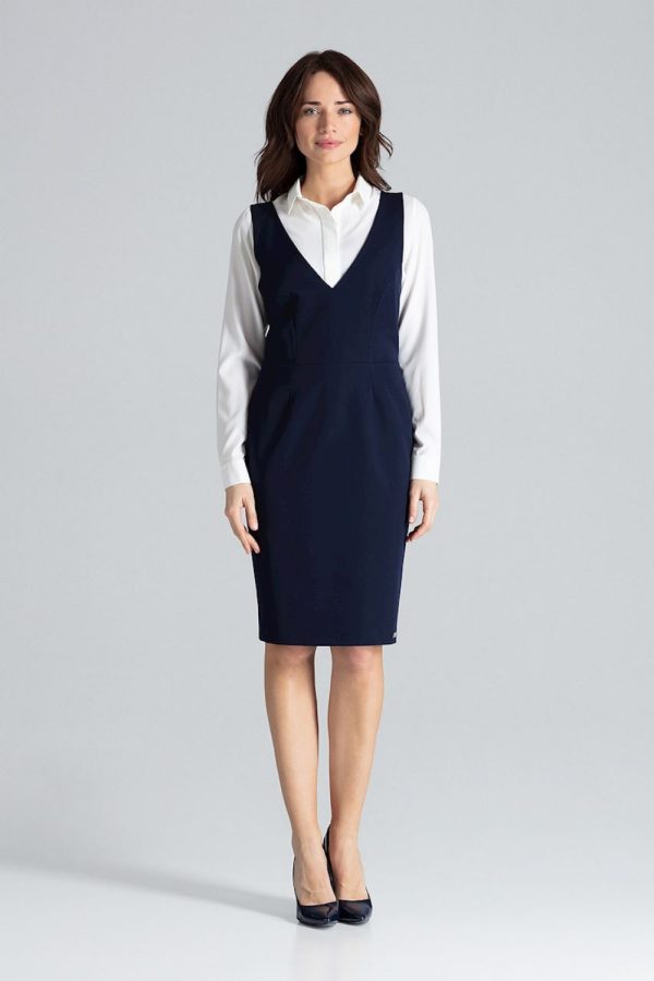Navy Blue Daydress in Day Dresses with Polyester and Viscose