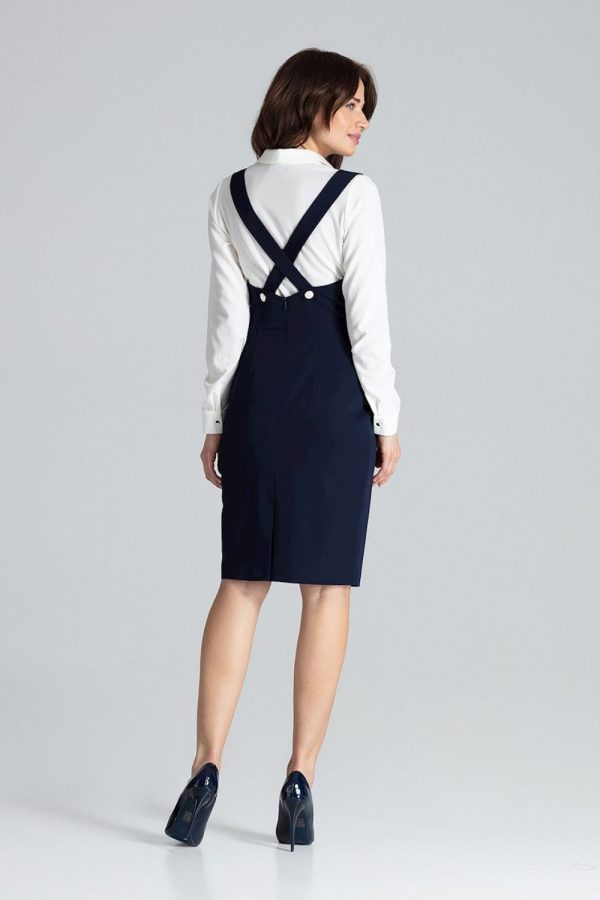 Navy Blue Daydress in Day Dresses with Polyester and Viscose