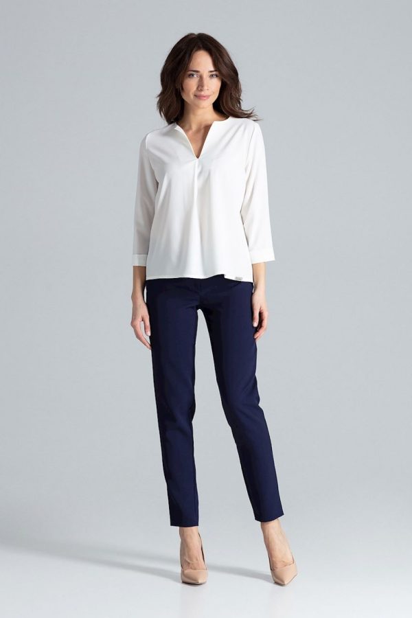 Beige Blouse in Women`s Blouses, Tunics with Spandex and Polyester