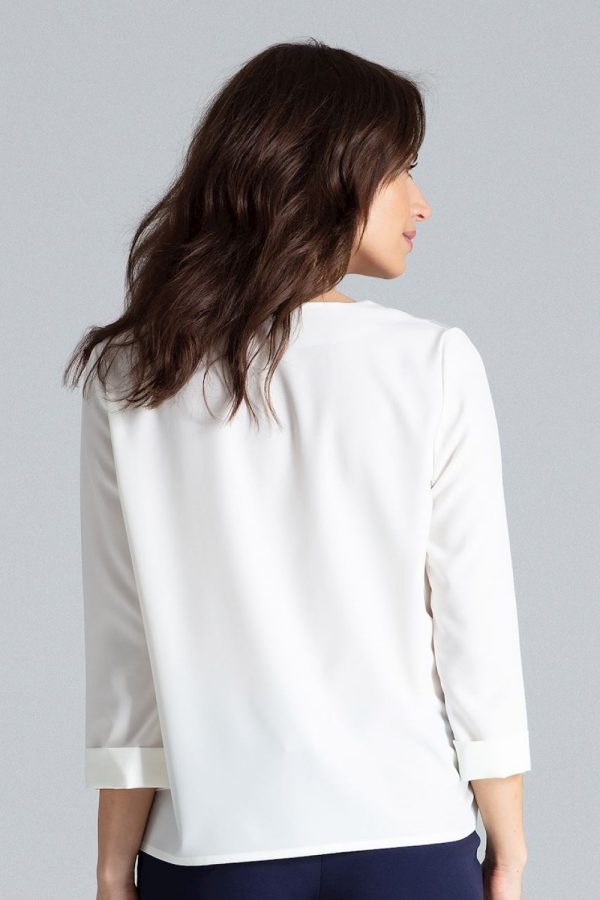 Beige Blouse in Women`s Blouses, Tunics with Spandex and Polyester