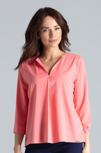 Pink Blouse in Women`s Blouses, Tunics with Spandex and Polyester