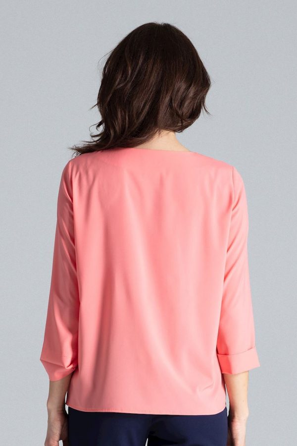 Pink Blouse in Women`s Blouses, Tunics with Spandex and Polyester