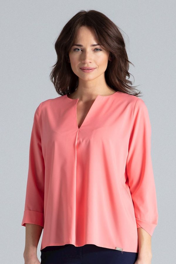 Pink Blouse in Women`s Blouses, Tunics with Spandex and Polyester