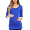 848700 Blue Maternity Blouse in Maternity Blouses with Spandex and Viscose