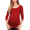 Red Maternity Blouse in Maternity Blouses with Spandex and Viscose