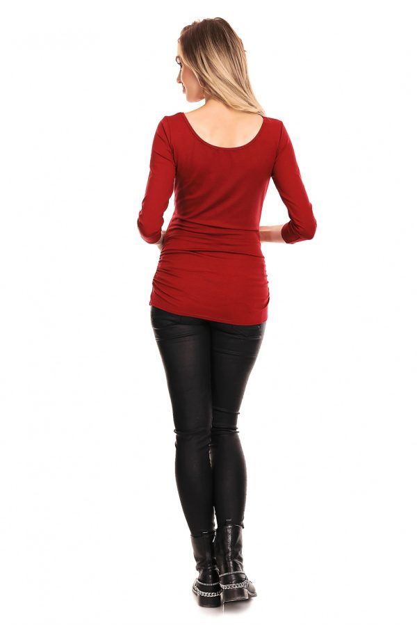 Red Maternity Blouse in Maternity Blouses with Spandex and Viscose