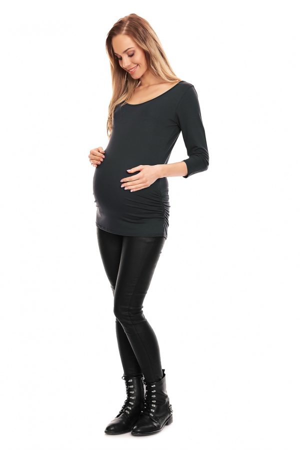 Grey Maternity Blouse in Maternity Blouses with Spandex and Viscose