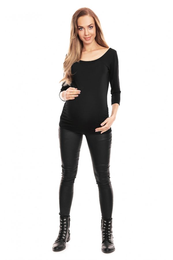 Black Maternity Blouse in Maternity Blouses with Spandex and Viscose