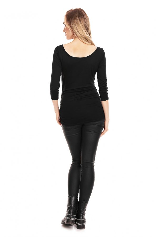 Black Maternity Blouse in Maternity Blouses with Spandex and Viscose
