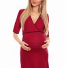 Red Maternity Nightgown in Maternity Nightwear with Spandex and Viscose