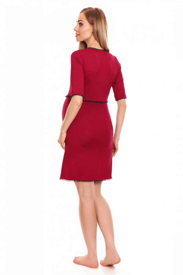 Red Maternity Nightgown in Maternity Nightwear with Spandex and Viscose