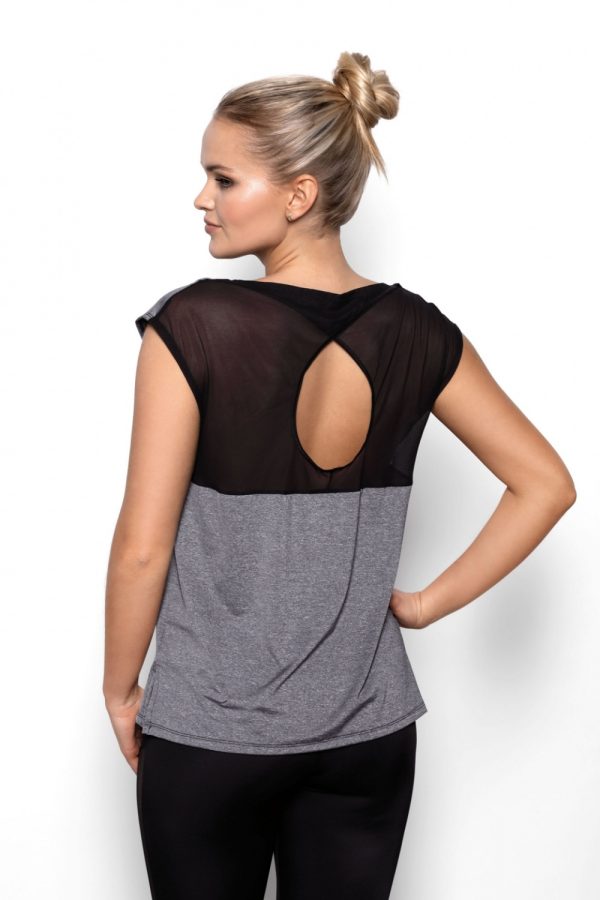 Grey Blouse in Women`s Blouses, Tunics with Spandex and Polyester