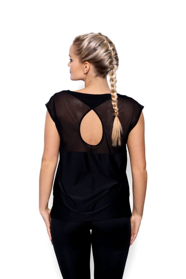 Black Blouse in Women`s Blouses, Tunics with Spandex and Polyester