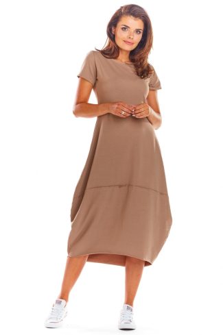 Beige Daydress in Day Dresses with Cotton and Lycra