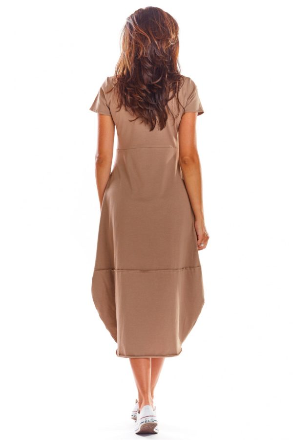 Beige Daydress in Day Dresses with Cotton and Lycra