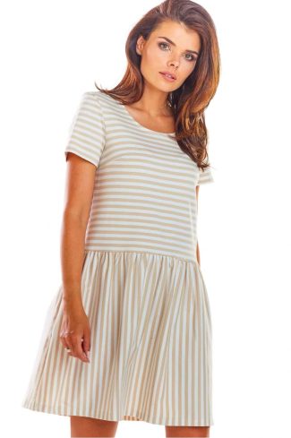 Beige Daydress in Day Dresses with Cotton and Lycra