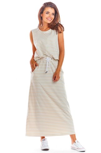 Beige Long Skirt in Skirts with Cotton and Lycra