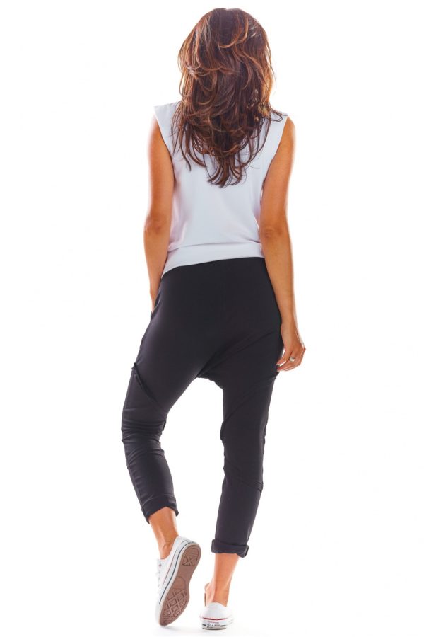Black Tracksuit Trousers in Women`s Tracksuit Bottoms, Sports Pants with Cotton and Lycra