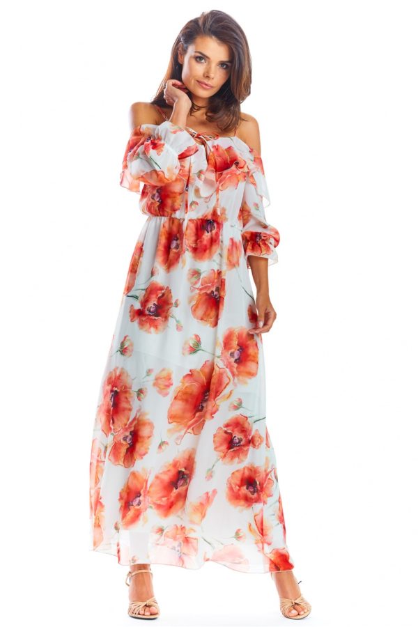 White Daydress in Day Dresses with Spandex and Polyester