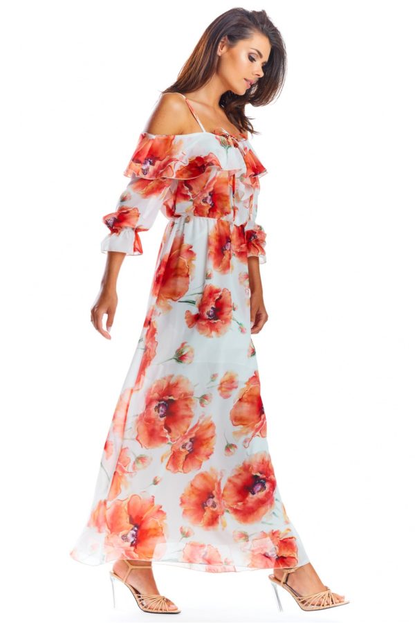 White Daydress in Day Dresses with Spandex and Polyester