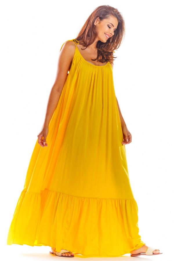 Yellow Daydress in Day Dresses with Spandex and Viscose