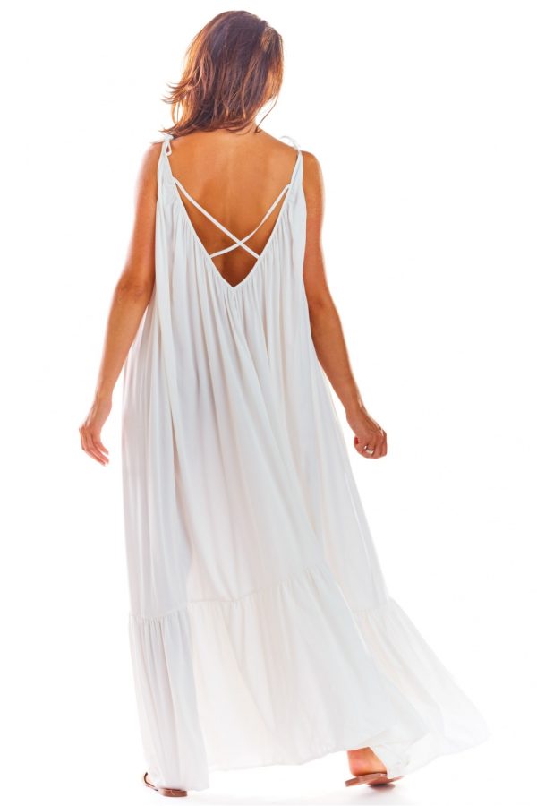 White Daydress in Day Dresses with Spandex and Viscose