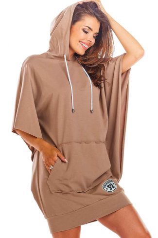 Beige Daydress in Day Dresses with Cotton and Lycra