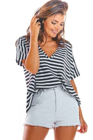 Black Blouse in Women`s Blouses, Tunics with Cotton and Lycra