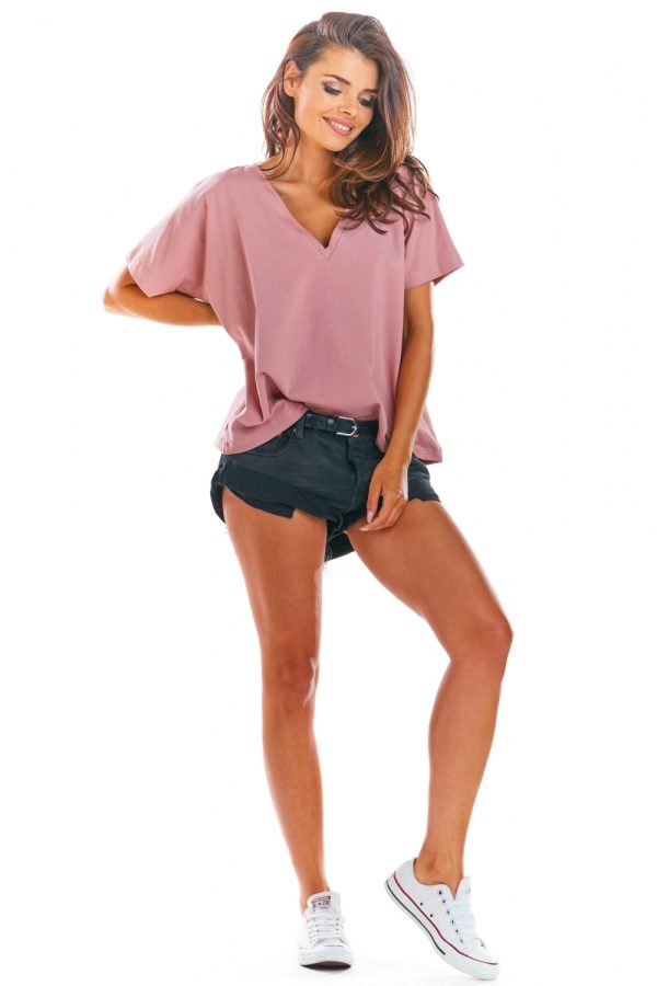 Pink Blouse in Women`s Blouses, Tunics of Cotton and Lycra