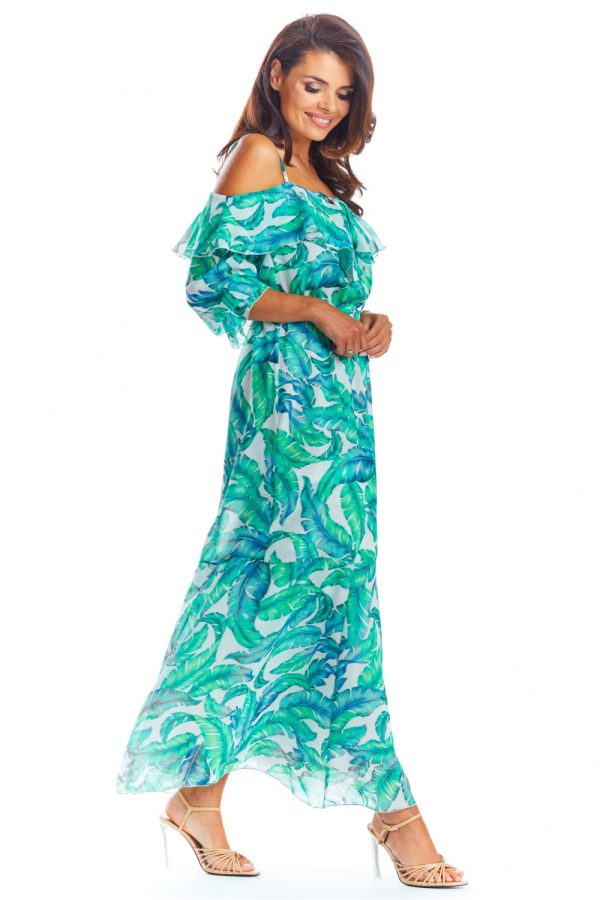 Green Daydress in Day Dresses with Spandex and Polyester