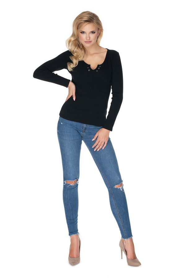 black Blouse model 134580 PeeKaBoo