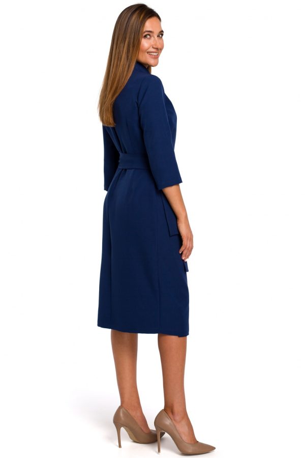 Navy Blue Daydress in Day Dresses with Spandex and Polyester