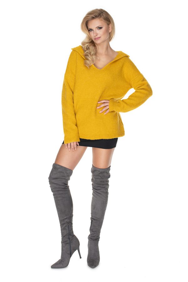 Yellow Jumper in Sweaters, Pullovers, Jumpers, Turtlenecks, Boleros, Shrugs with Acrylic, Polyamide, Polyester and Wool