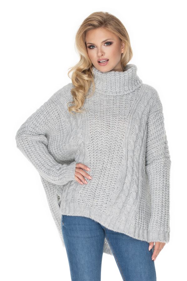 Grey Turtleneck in Sweaters, Pullovers, Jumpers, Turtlenecks, Boleros, Shrugs with Acrylic, Polyamide, Polyester and Wool